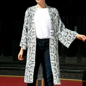 SO Soft Snake Print Long Cardigan